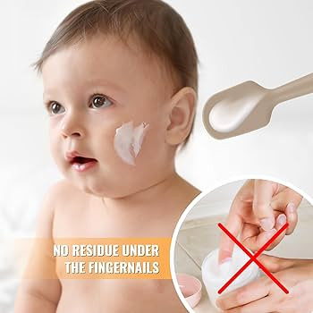 Diaper Cream Applicator Set - Soft Silicone Baby Butt Brush with Suction Base, Baby Butt Spatula,... | Amazon (US)