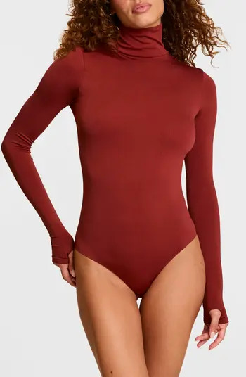 Prima Ballet Turtleneck Long Sleeve Thong Bodysuit | Nordstrom