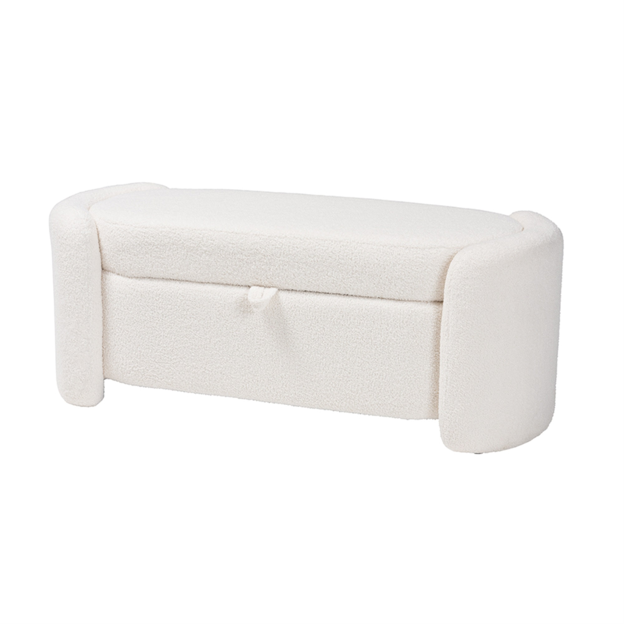 Baxton Studio Oakes Modern and Contemporary Ivory Boucle Upholstered Storage Bench | Walmart (US)
