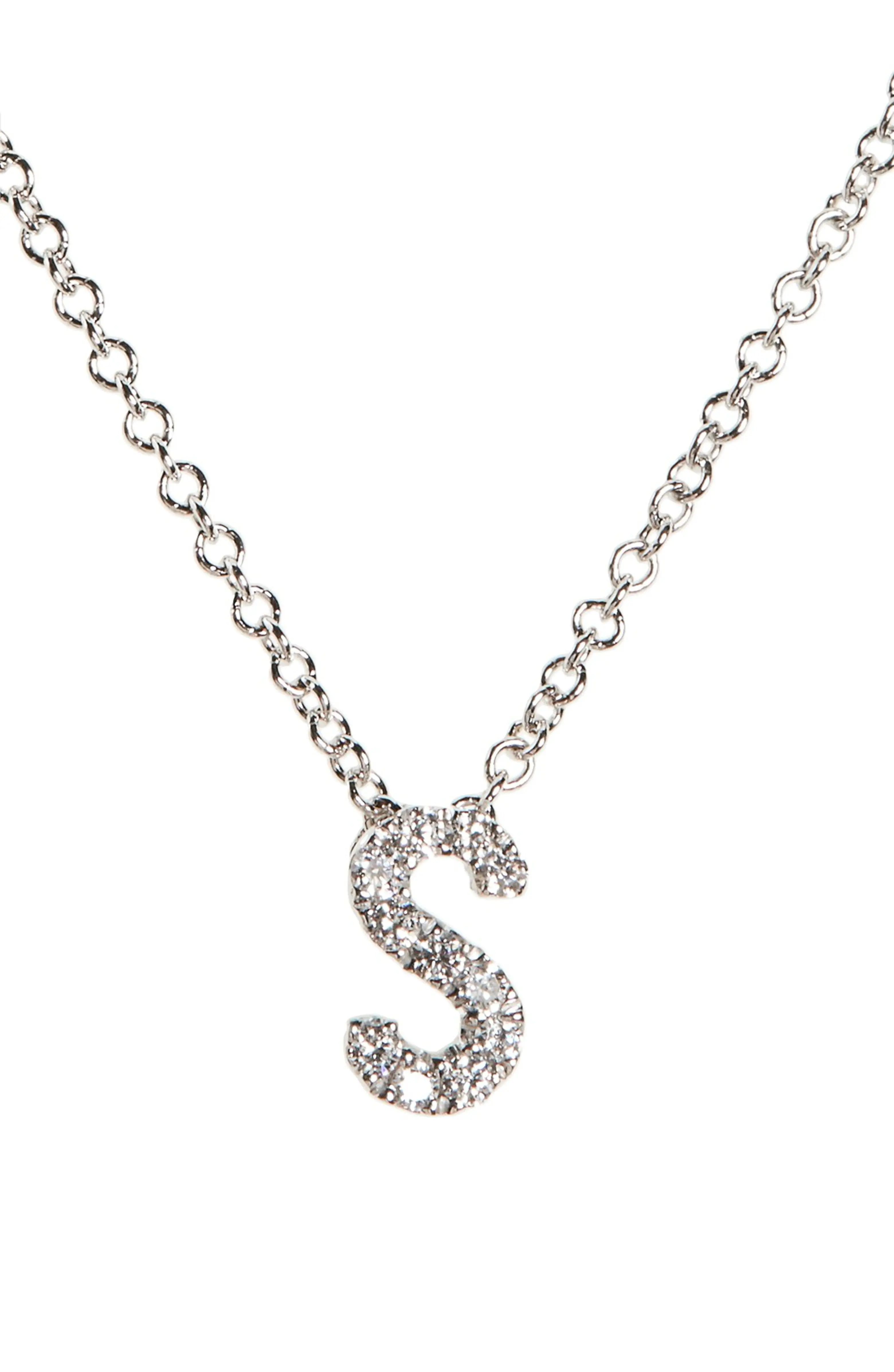 18k Gold Pavé Diamond Initial Pendant Necklace | Nordstrom