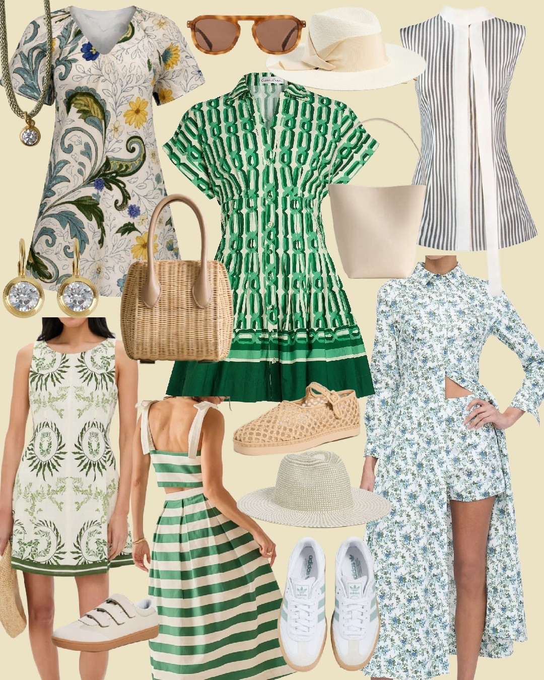 The Masters Golf Outfit Round up! 

The Masters-ready roundup is here 💚⛳️—think classic greens, fresh florals, and effortless pieces you can wear from the course to cocktails. This edit is giving timeless, tailored, and just the right touch of Southern charm. Saving this one for all your spring outings (and yes… everything is SO good for Augusta-inspired dressing 😉).

Shop the look:
• Green printed mini dress (tailored fit & feminine silhouette)
• Blue & green floral midi dress (lightweight + flowy)
• Green striped shirt dress (easy, everyday chic)
• Green & white stripe two-piece set (top + midi skirt)
• White & green embroidered shift dress
• Sleeveless striped blouse (perfect tucked or layered)
• Woven raffia tote bag
• Neutral structured tote
• Straw sun hats (wide brim + classic weave)
• Brown oversized sunglasses
• Gold pendant necklace
• Gold drop earrings
• Woven lace-up flats
• White Adidas sneakers
• White velcro sneakers

Hashtags:
#MastersStyle #MastersOutfits #AugustaStyle #SpringStyle #GrandmillennialStyle #ClassicStyle #SouthernStyle #PreppyStyle #LTKSeasonal #LTKFinds #LTKStyle #LTKUnder100 #SpringOutfits #GolfStyle #ResortWear #EasterStyle #TimelessStyle #FeminineStyle #GreenOutfit #FloralStyle

@Tuckernuck @Shopbop @Saks Fifth Avenue @annacatecollection @Quince @caracaranyc 
