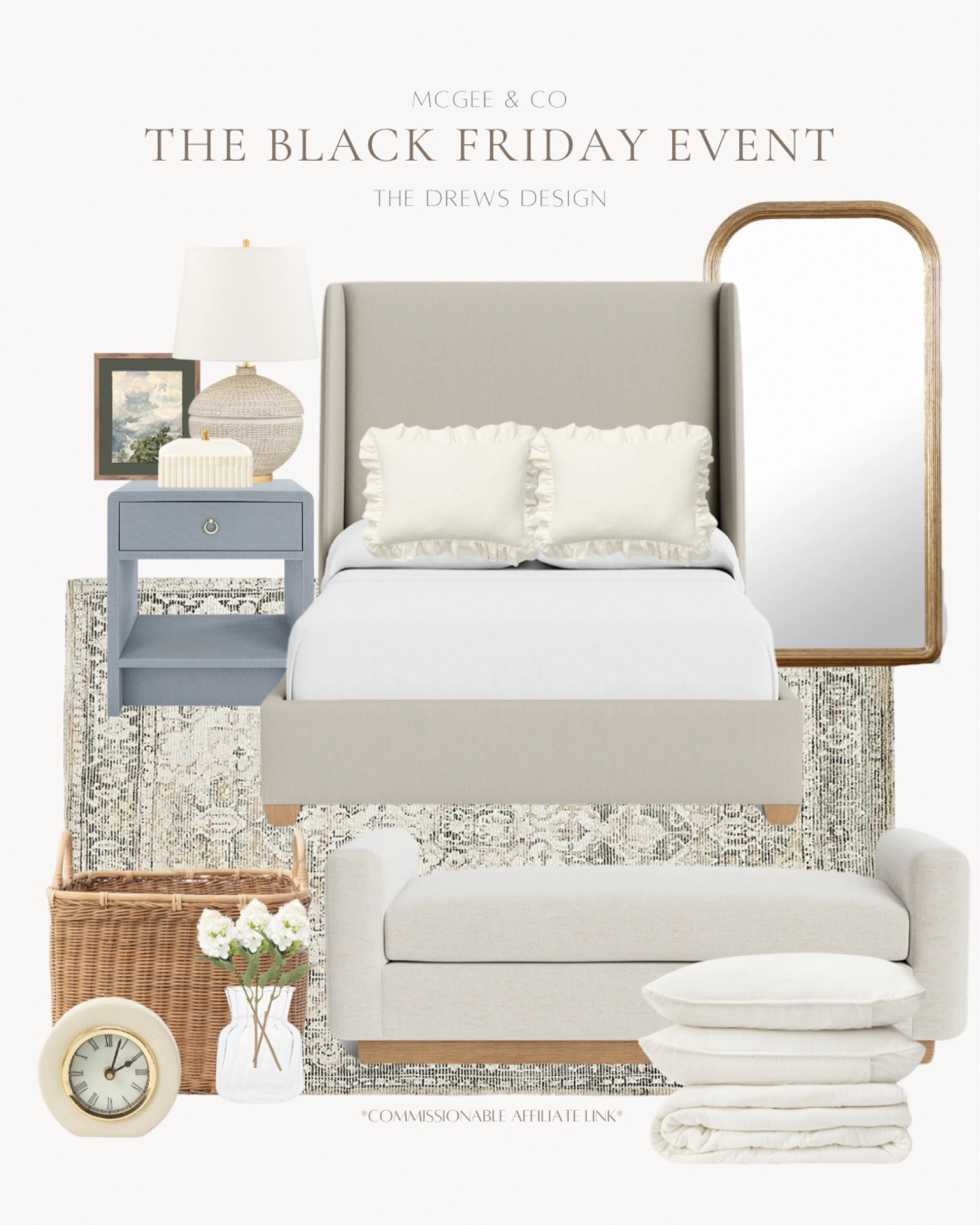 The McGee & Co Black Friday Event: up to 30% off sitewide! 

Bedroom design, sale, deals, neutral home decor, bed frame, end table, area rug, full length mirror

#LTKHome #LTKCyberWeek #LTKSaleAlert