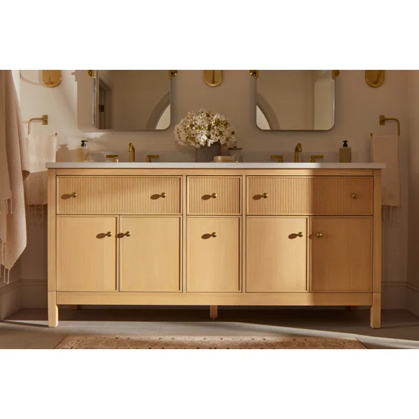 Malin By Studio McGee 72 in. Bathroom Vanity Cabinet With Sinks And Quartz Top | Wayfair North America