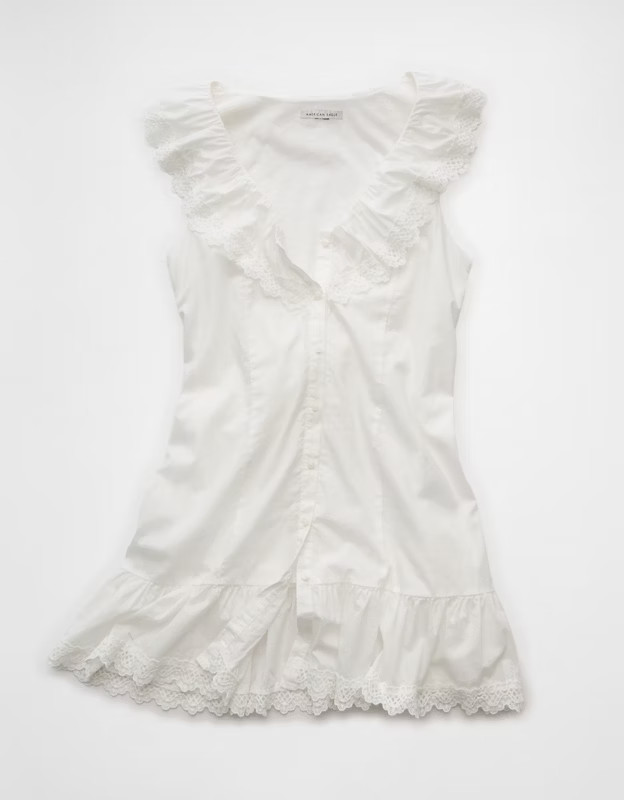 AE Ruffle Lace Mini Dress | American Eagle Outfitters (US & CA)