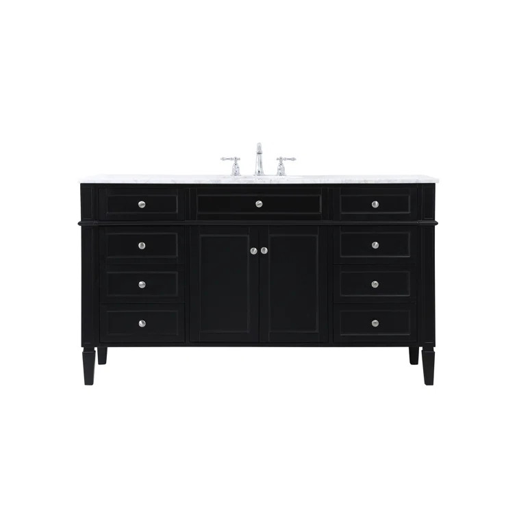 Losh 60'' Single Bathroom Vanity with Marble Top | Wayfair North America