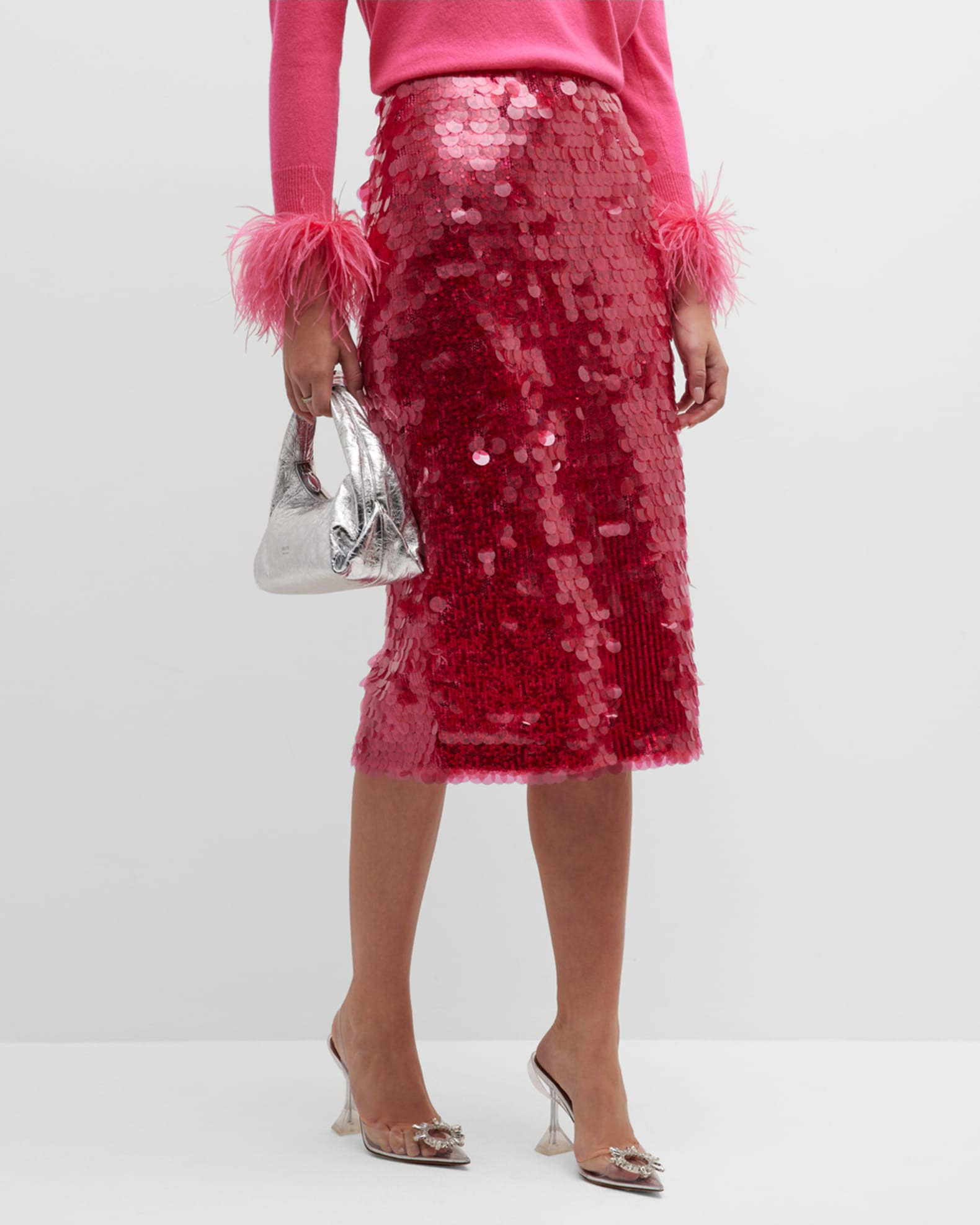Milly Adley Sequin Midi Skirt | Neiman Marcus