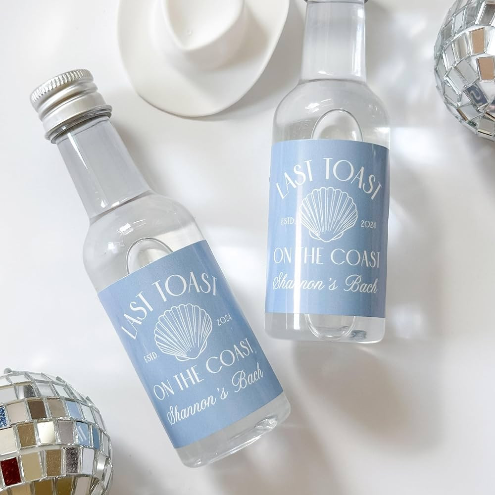 Last Toast on the Coast - 50 mL Bachelorette Liquor Labels - Coastal Bachelorette Party Favors - ... | Amazon (US)