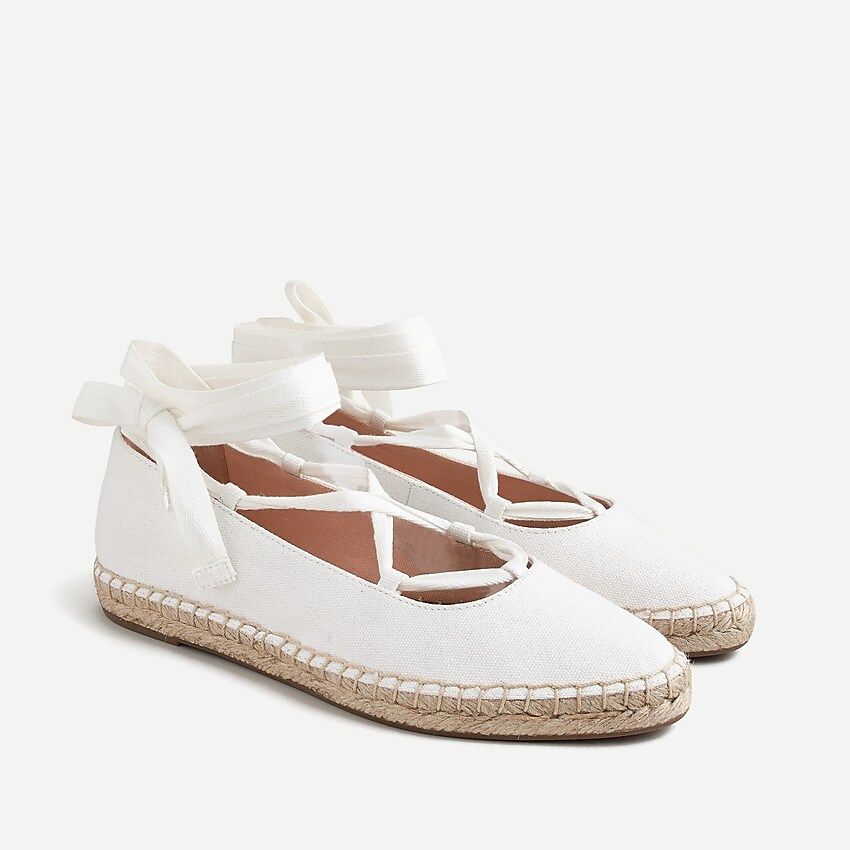 Canvas lace-up espadrille flats | J.Crew US