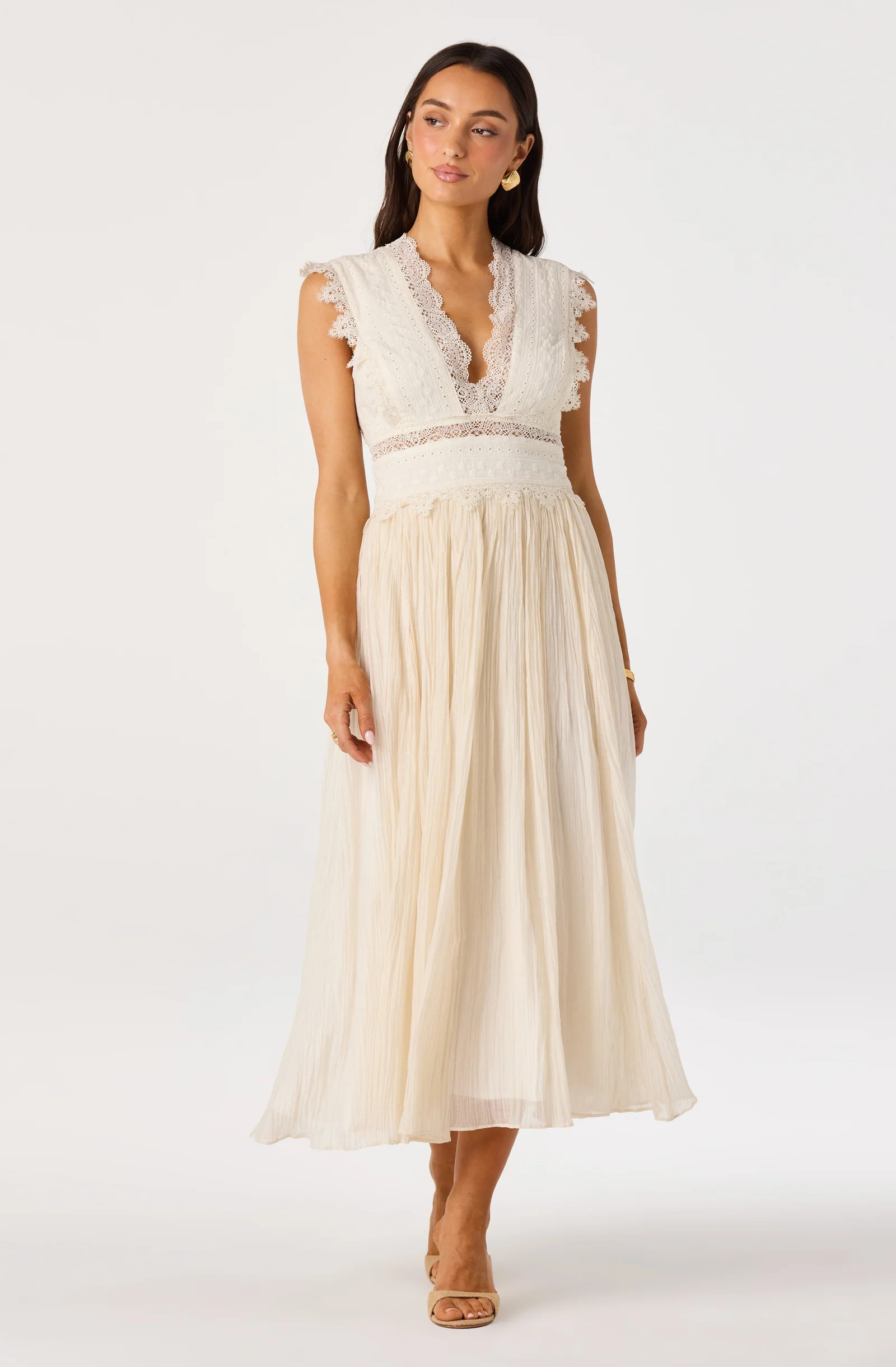 Eloise Eyelet Lace Midi Dress | ASTR The Label (US)