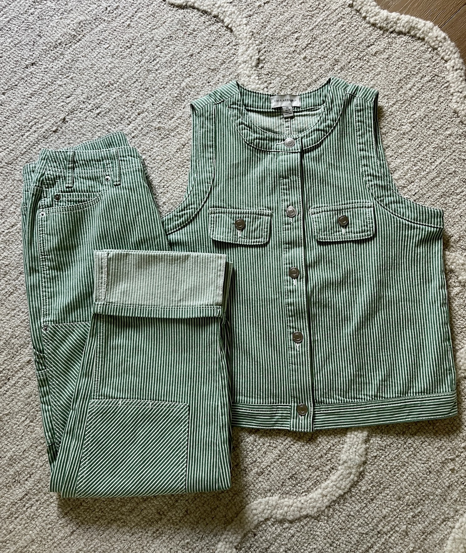 Cutest new stripe jeans and vest in stock!!