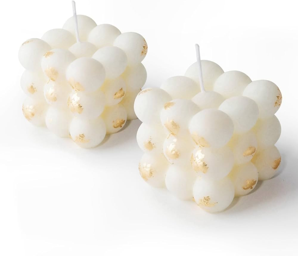 Scented Candles, 2Pcs Handmade Soy Wax Bubble Cube Candles, Ideal for Wedding, Proposal Ceremony ... | Amazon (US)