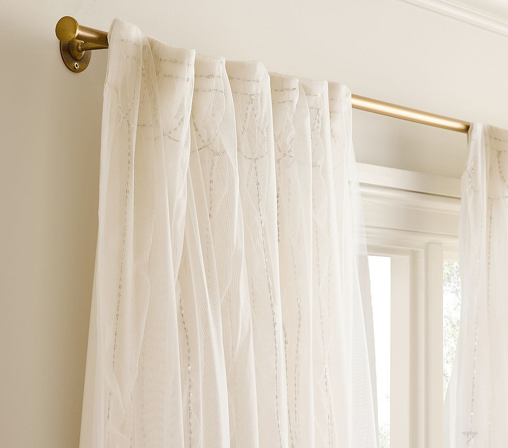 Tutu du Monde Sequin Tulle Light-Filtering Curtain | Pottery Barn Kids
