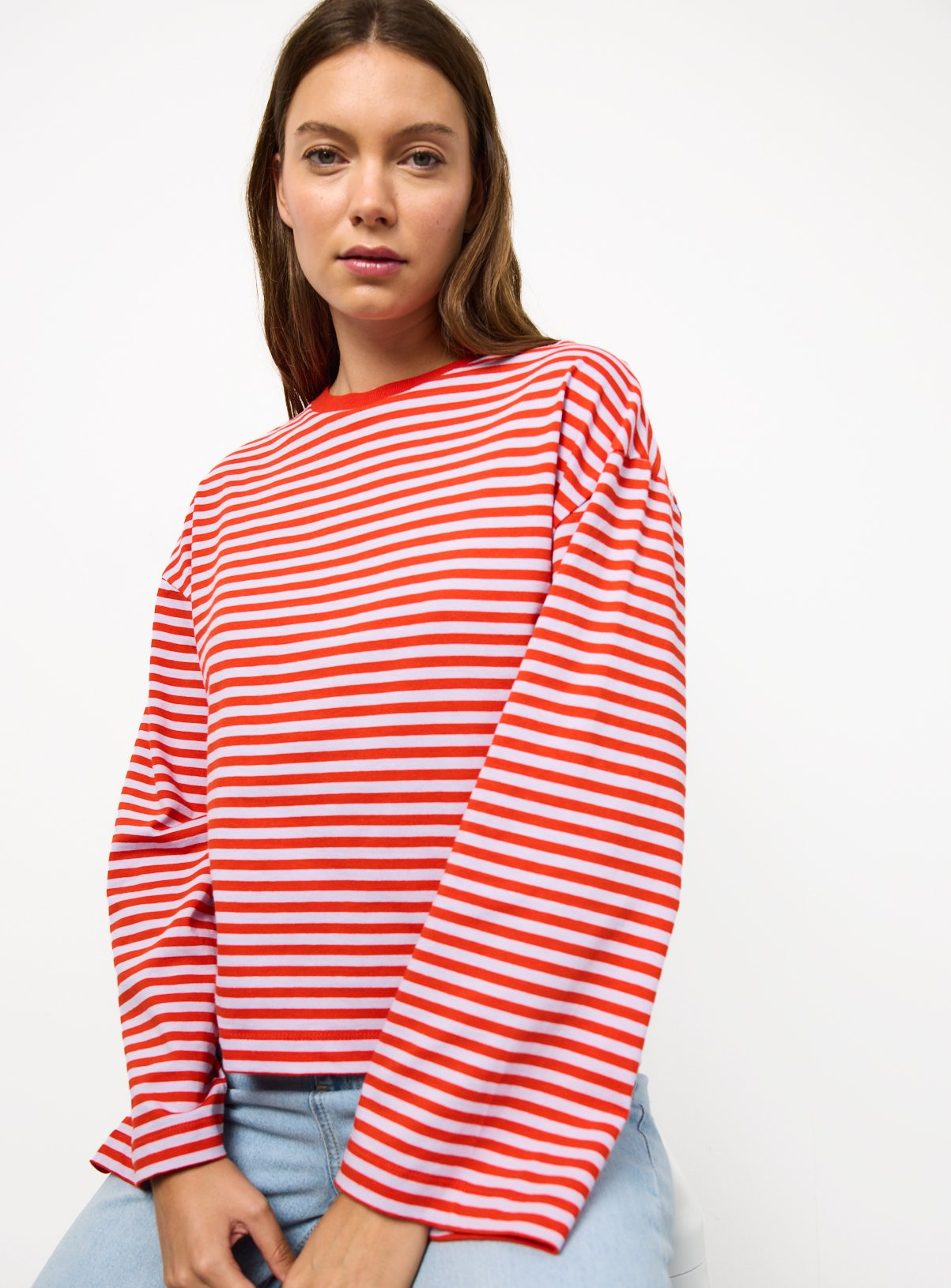 Red Stripe Boxy Fit Top XS | Tu Clothing