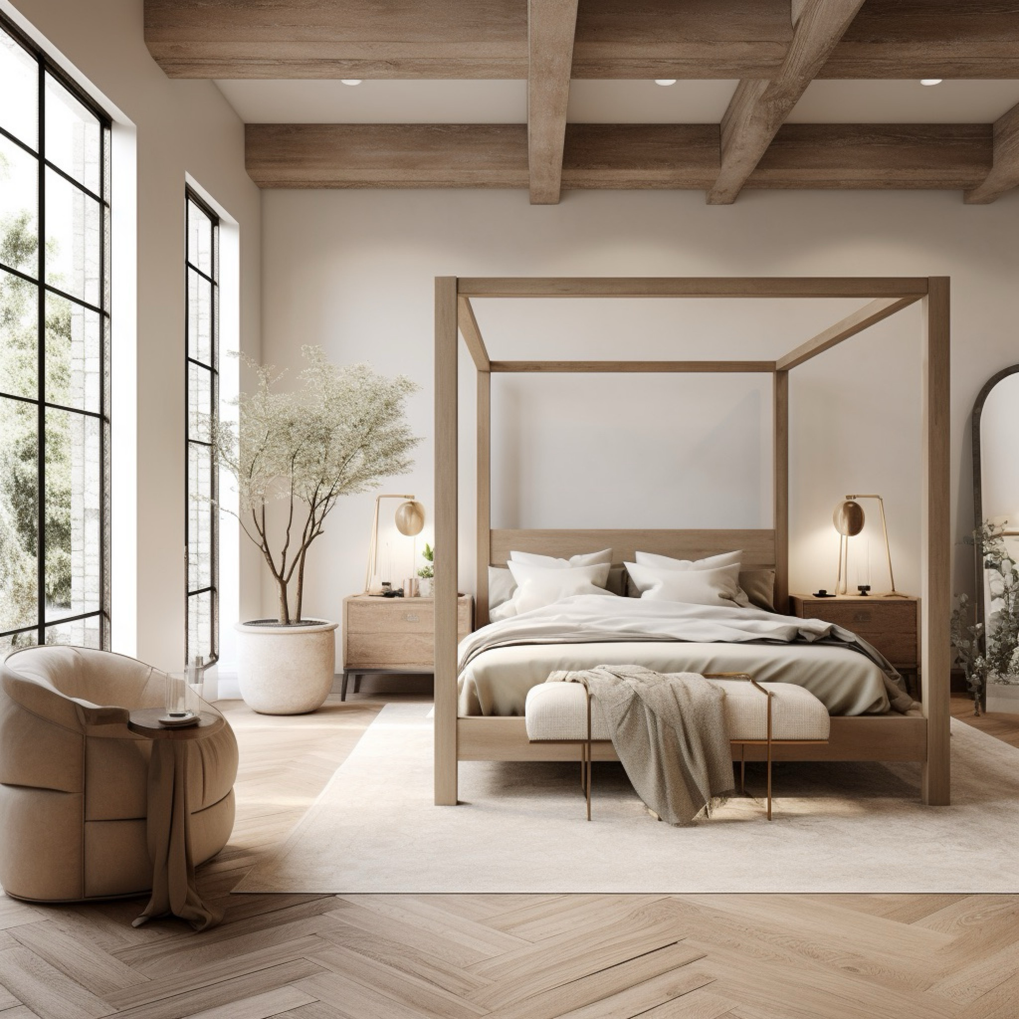 So many of these natural oak canopy beds on sale right now - love this look so much  

#LTKHome #LTKFamily