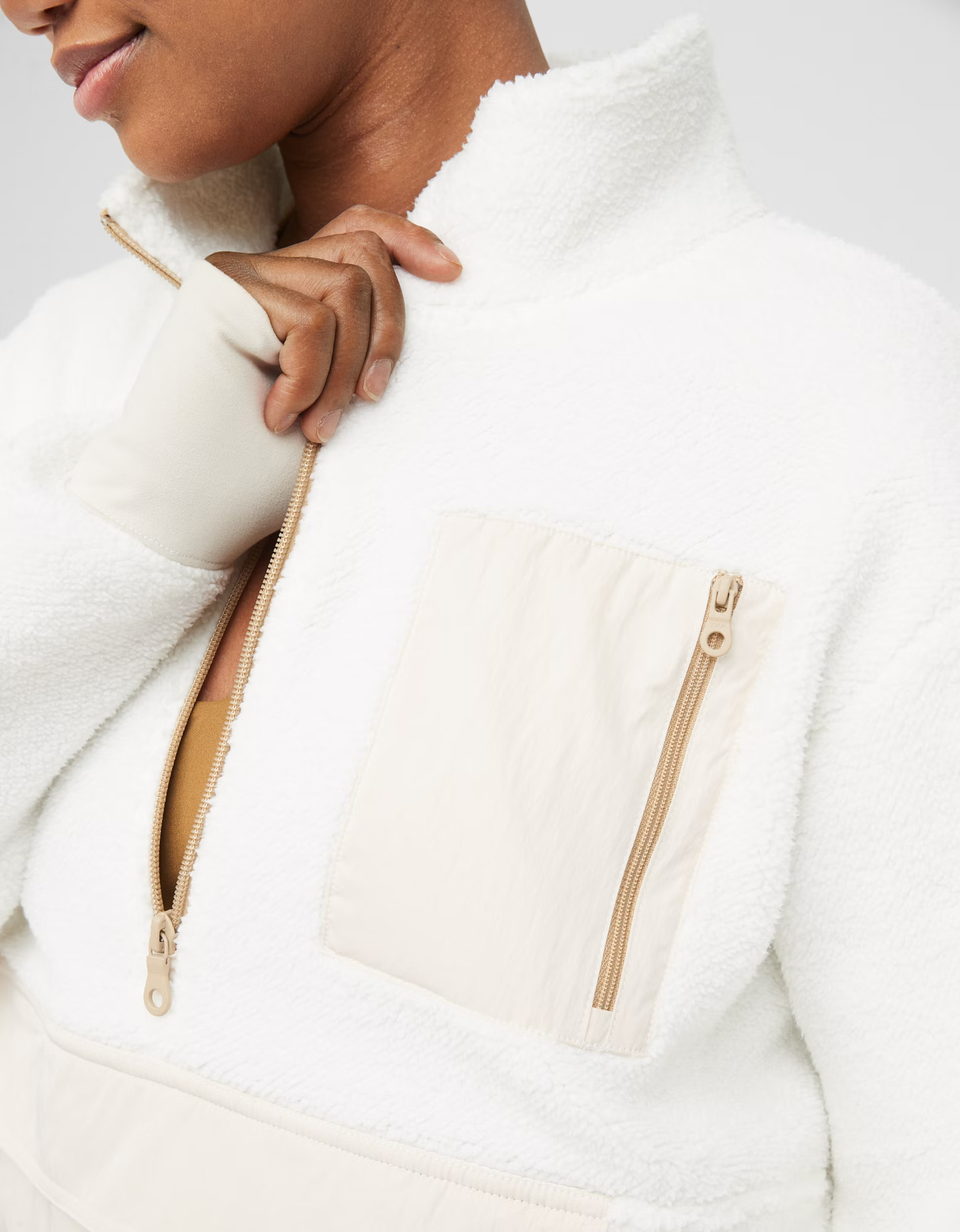 OFFLINE By Aerie Sherpa Nylon Quarter Zip Jacket | American Eagle Outfitters (US & CA)