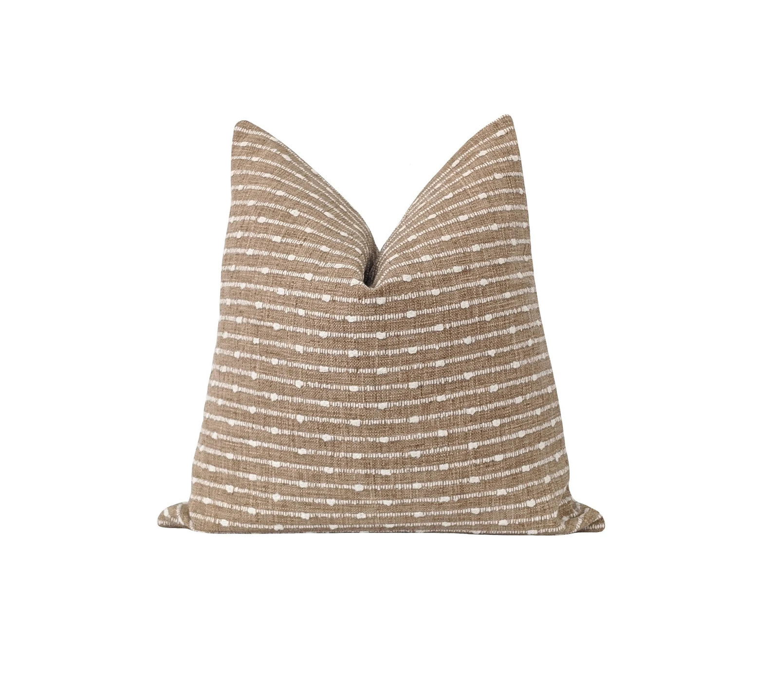 Dark Sand DOUBLE SIDED Woven Pillow Cover, Farmhouse Decorative Pillow Cover, Chunky Woven Stripe... | Etsy (US)