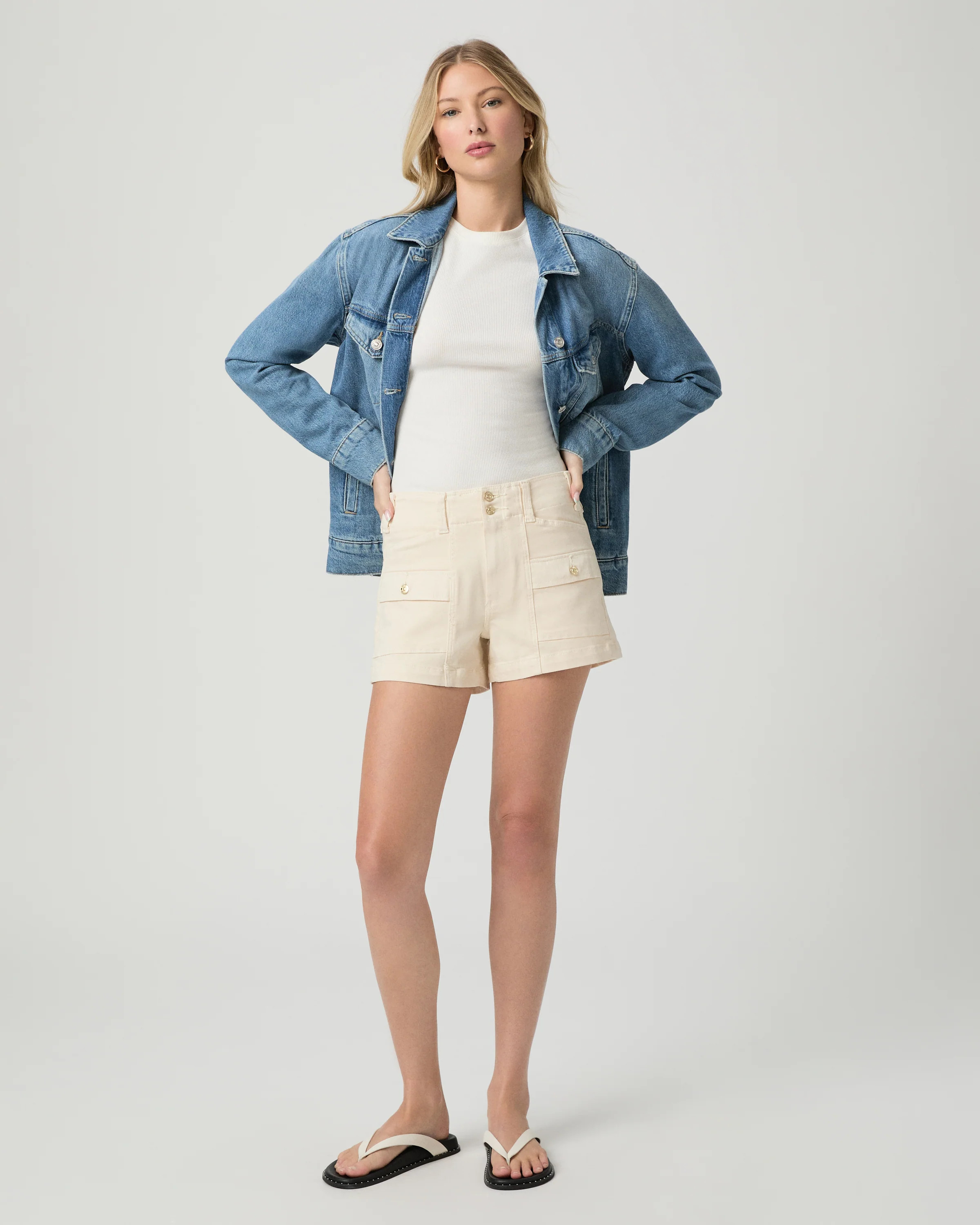 Olivia Cargo Short - Quartz Sand | Paige