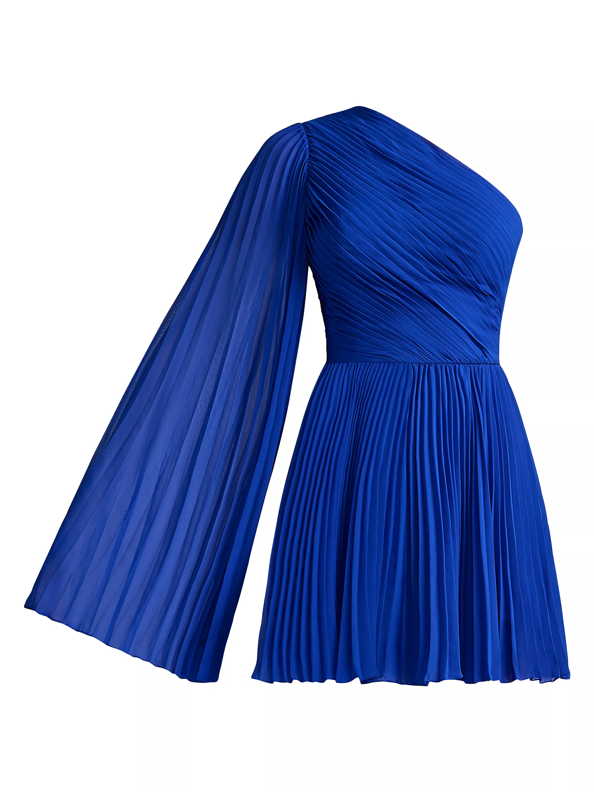 Asymmetric Pleated Chiffon Minidress | Saks Fifth Avenue