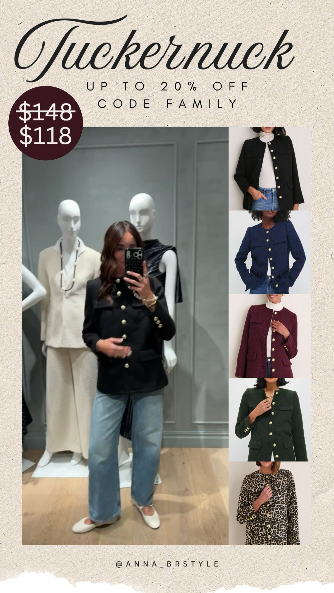 Tuckernuck up to 20% off code FAMILY. Tweed jacket size XS

#LTKootd #LTKSaleAlert #LTKOver40
