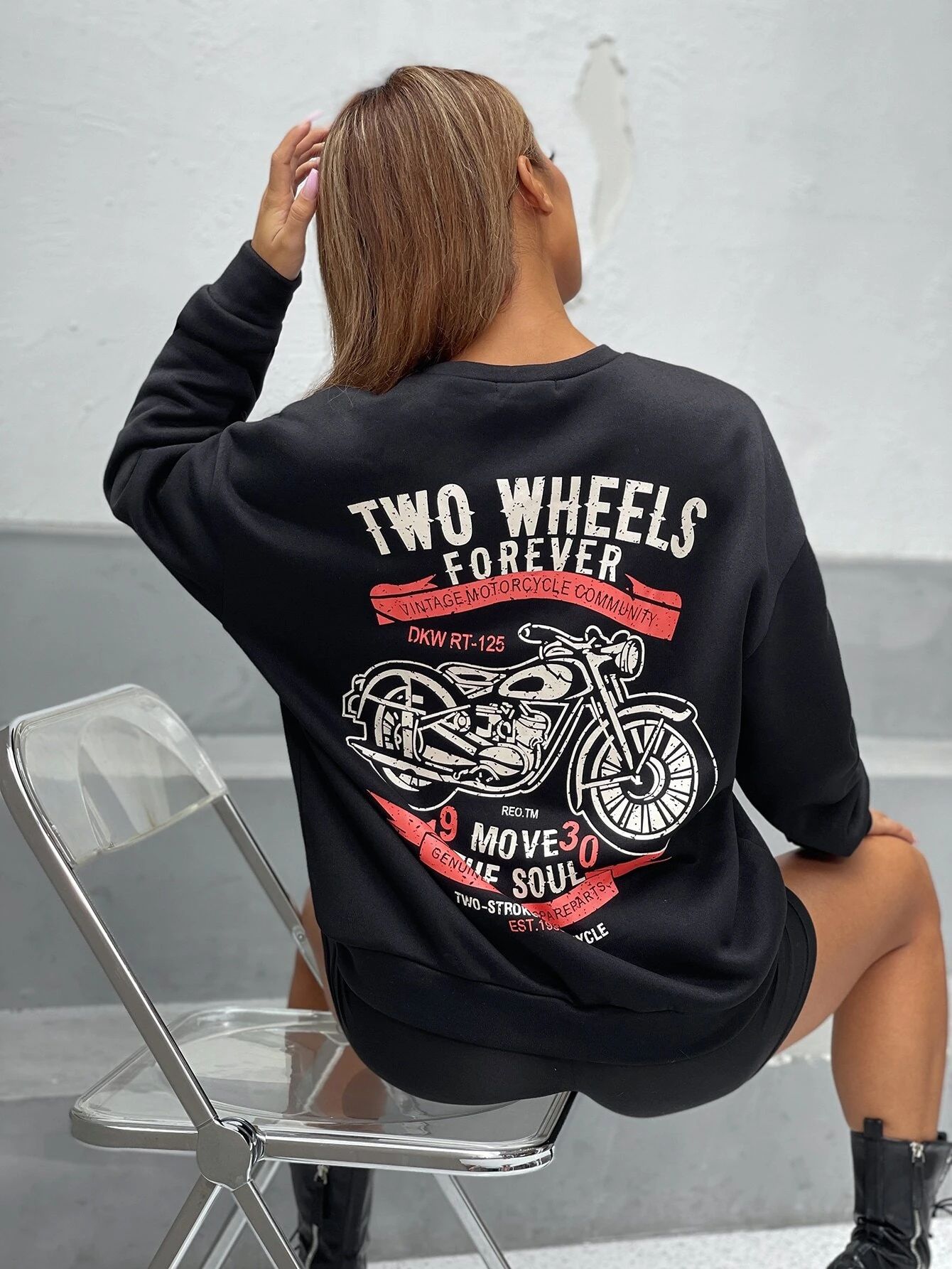 Letter & Cartoon Print Drop Shoulder Sweatshirt | SHEIN