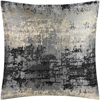 THE-TINOART Sparkling Gold and Grey Modern Throw Pillow Covers 18x18, Luxury Jacquard Pillow Cove... | Amazon (US)