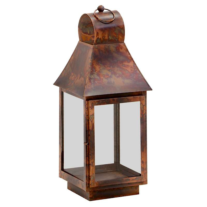 Brown Metal Lantern, 17" | At Home