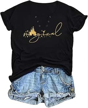 Magical Shirt for Women Magic Kingdom Tshirt Family Vacation Tee Castle Graphic Short Sleeve Tops | Amazon (US)