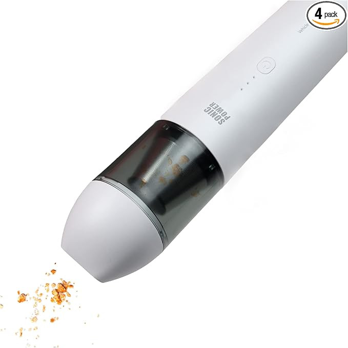 SonicPower Rechargeable Car Vacuum, 3 Mixed Use Attachments Included, Long Lasting Battery | Amazon (US)