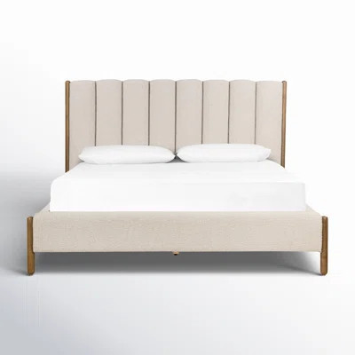 Desinae Solid Wood and Upholstered Platform Bed | Wayfair North America