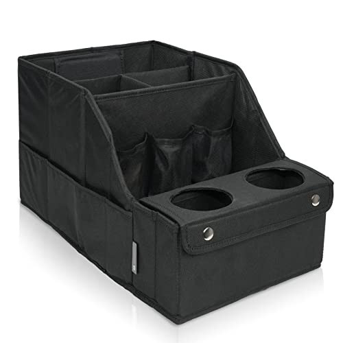 MULISOFT Car Seat Organizer- Backseat Car Organizer with 11 Storages Compartments and 2 Cup Holders, Organizers and Storage, Front Seat for Travel Kids,Black | Amazon (US)