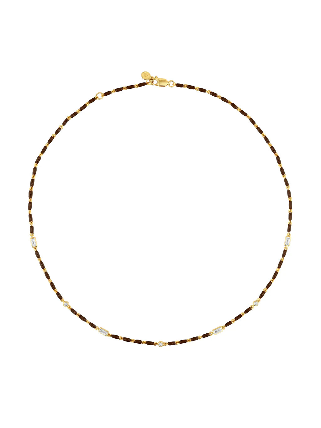ENAMEL MOISSANITE NECKLACE IN MARRON | Dorsey
