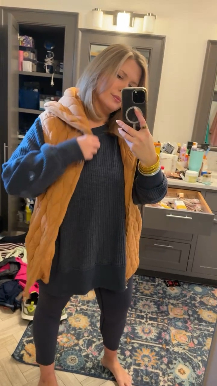 Wearing a XXL in the top, 2X in the leggings, and XL in the vest!

Plus size fashion, everyday outfit ideas, comfy casual, mom style, trendy fashionn

#LTKOver40 #LTKMidsize #LTKPlusSize