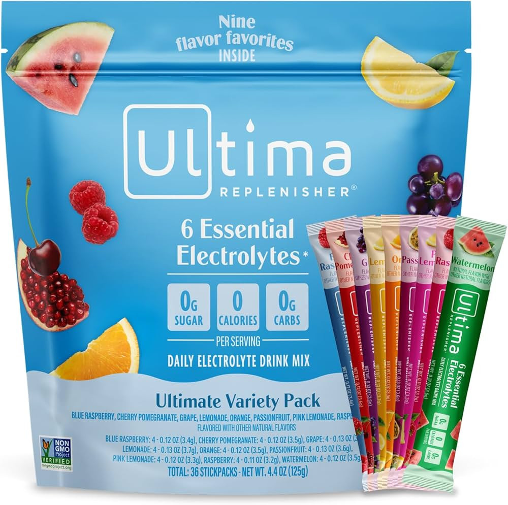 Ultima Replenisher Daily Electrolyte Powder – Ultimate Variety Pack, 36 Stickpacks – Zero Sug... | Amazon (US)