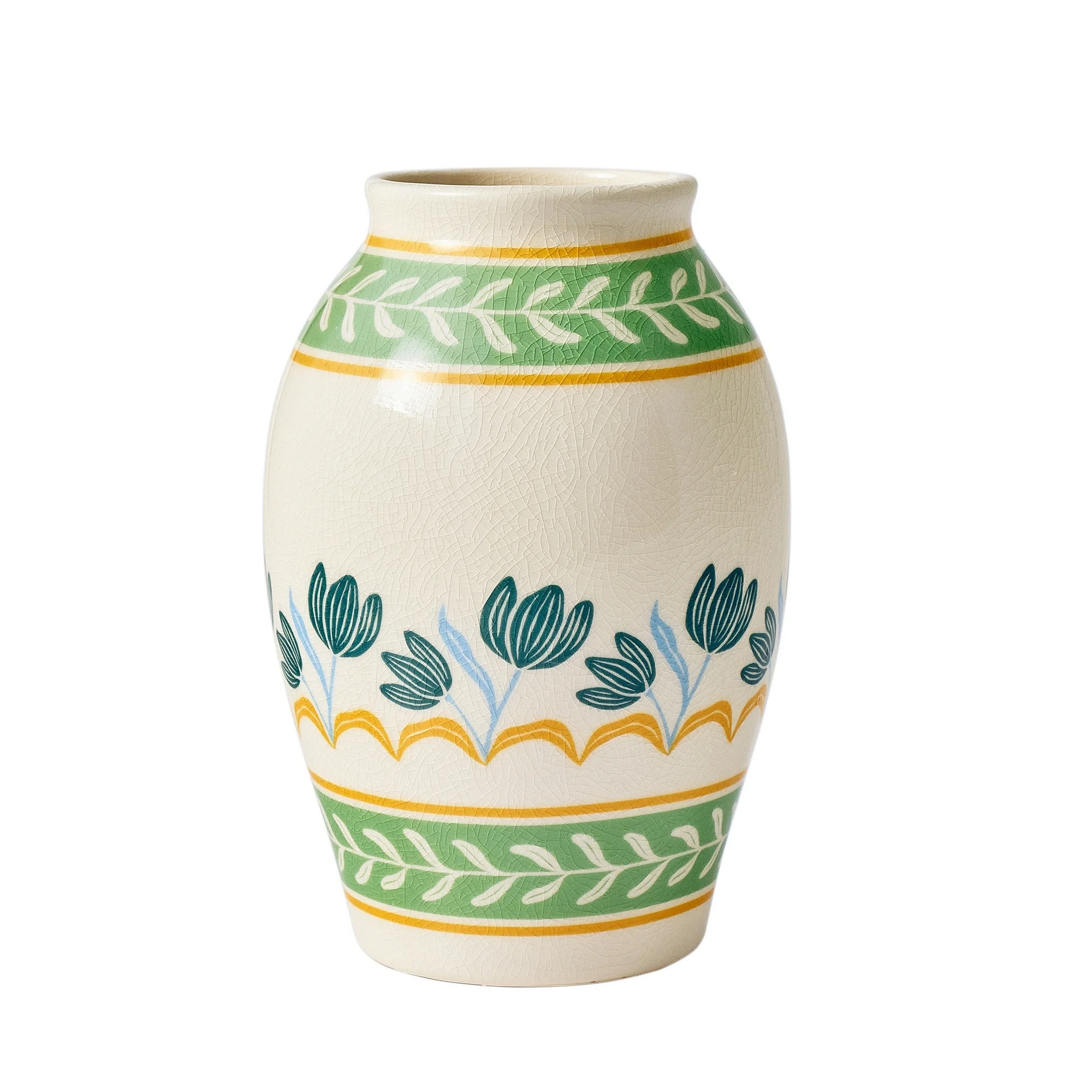 Better Homes & Gardens Napa 9" White Printed Ceramic Vase | Walmart (US)