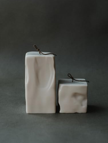 LAWA Raw Block Set of 2 Candle - Beautiful Handmade Pillar Scented Soy Wax Elegant Aesthetic Cand... | Amazon (US)