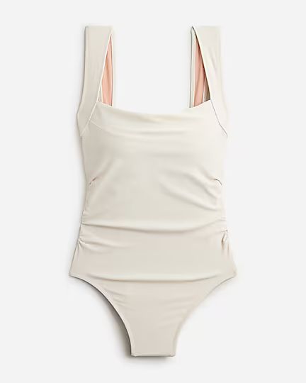 Ruched squareneck one-piece swimsuit | J.Crew US