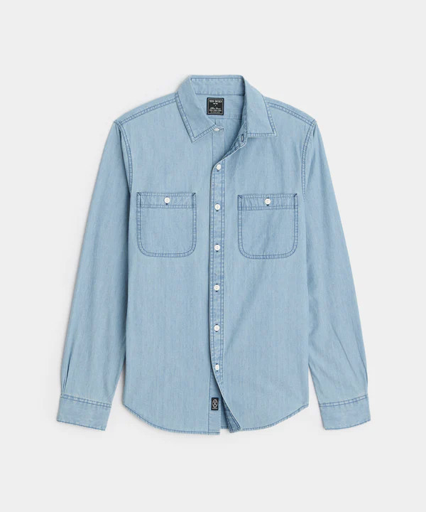 Japanese Chambray Work Shirt in Light Indigo | Todd Snyder