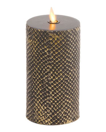 Snakeskin Pillar Candle | TJ Maxx