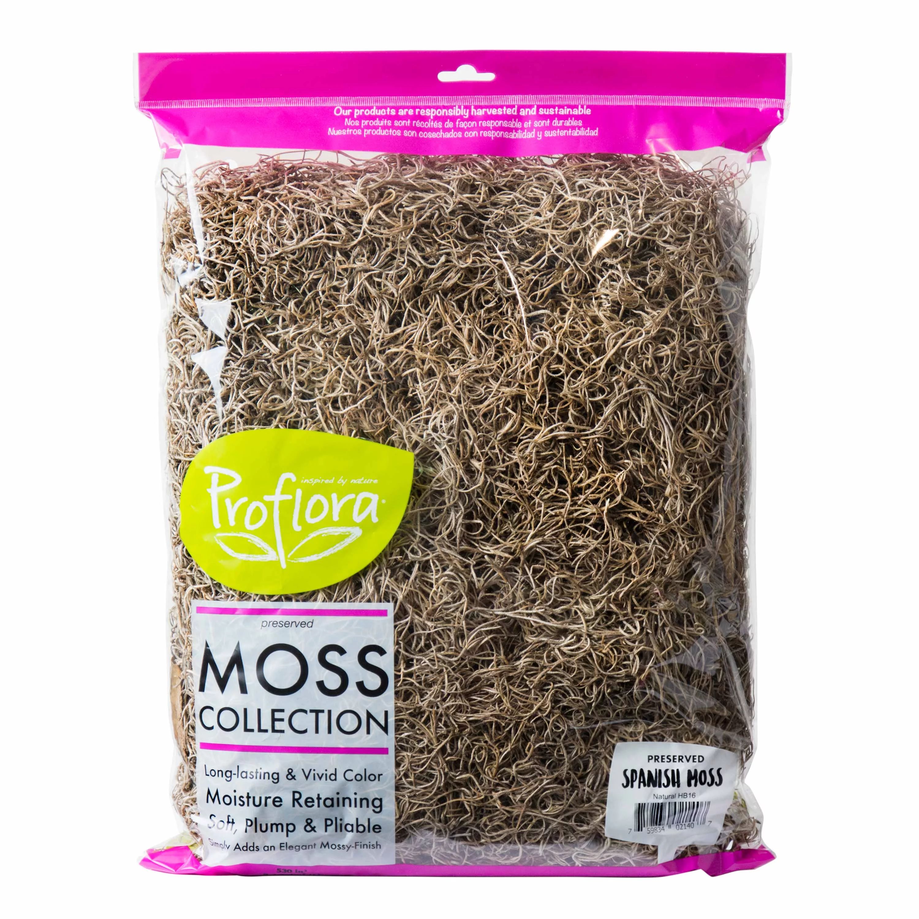 Proflora Preserved Green Spanish Moss, Natural 530 CU in - Floral Arranging Supplies - Walmart.co... | Walmart (US)
