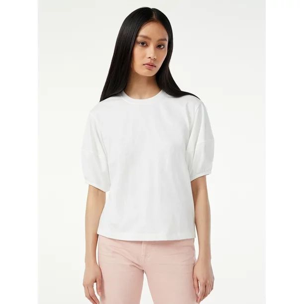 Free Assembly Women's Tie Back Top with Balloon Sleeves - Walmart.com | Walmart (US)