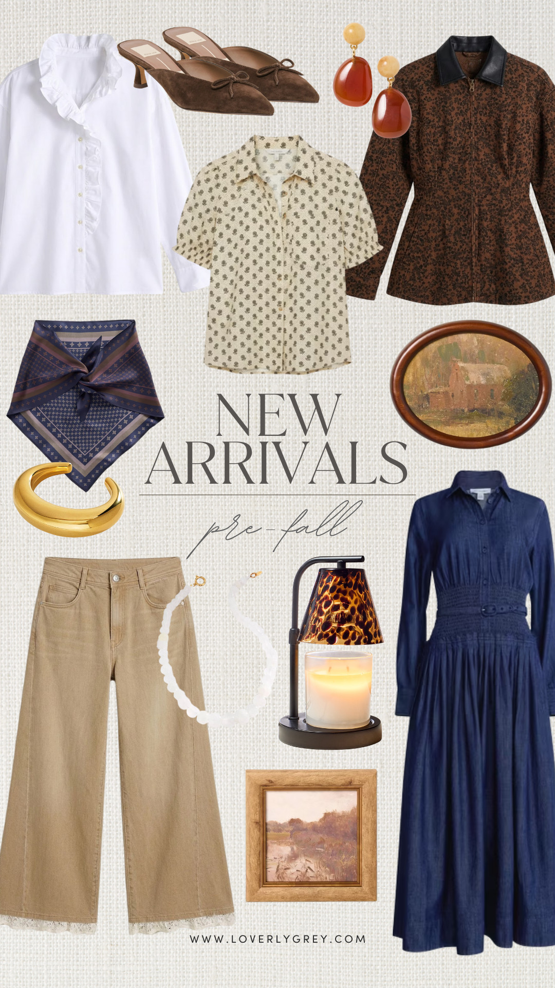 These new arrivals are seriously everything! Here for the shades of brown and blues together, and this white button down reminds me so much of Sezane's Chlo Blouse at a way more affordable price- 100% cotton too!

Loverly grey, walmart fashion finds, target home style finds, lace trim jeans, wall art decor for fall, barn jacket, candle warmer tortoise, satin scarf 

 #LTKSeasonal #LTKHome #LTKWorkwear