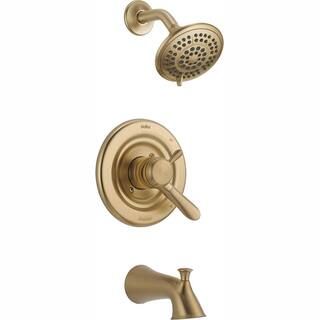 Delta Lahara 1-Handle Tub and Shower Faucet Trim Kit in Champagne Bronze (Valve Not Included) T17... | The Home Depot