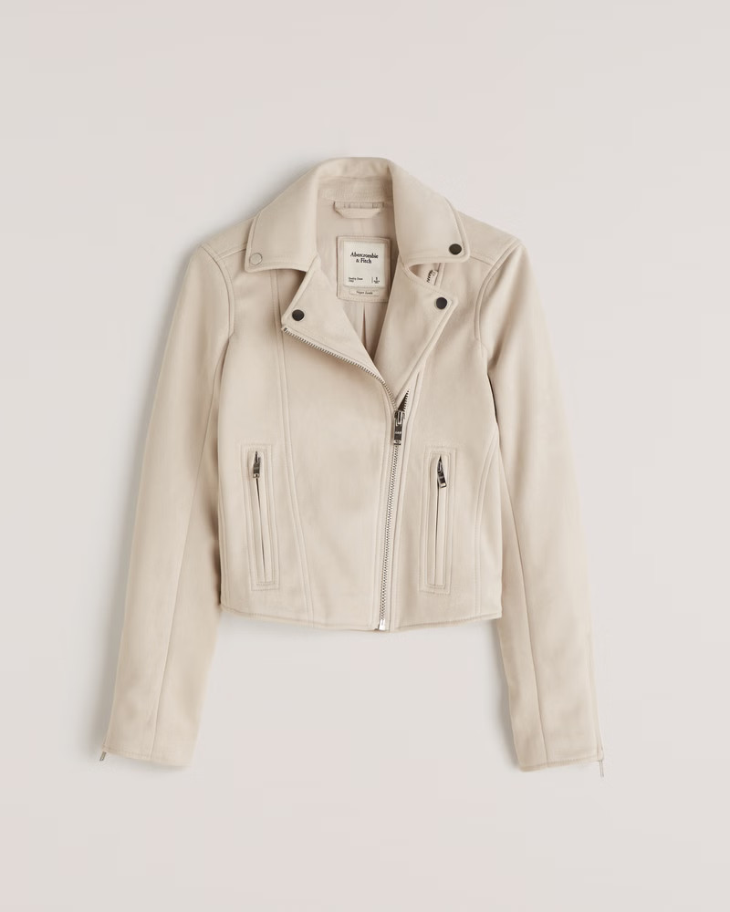 Faux Suede Moto Jacket | Abercrombie & Fitch (US)