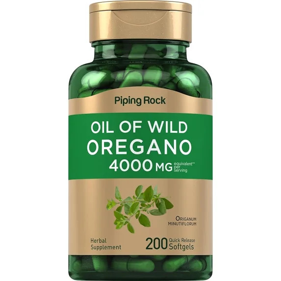 Oregano Oil Capsules 4000mg | 200 Softgel Pills | for Men and Women | by Piping Rock | Walmart (US)