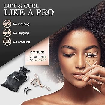 Brilliant Beauty Eyelash Curler with Satin Bag & Refill Pads - Award Winning - No Pinching, Just ... | Amazon (US)