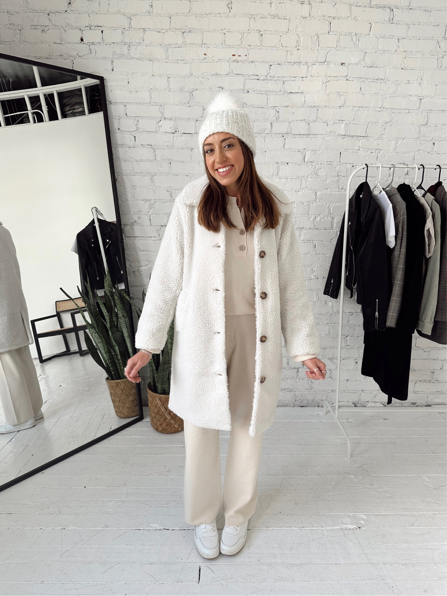 Neutral tones 🤍 I’m a size XS Petite in the Abercrombie sherpa coat. Linked similar ones! Wearing the cutest lounge set from Amazon in size S (perfect dupe for the the Free People Hailee Sweater Set!)

#Abercrombie #SherpaCoat #NeutralOutfit #NeutralFit #Allwhitelook #NeutralLook #CozyOutfit #ComfyFit #Loungewear #LoungeSet #MatchingSet #FreePeopleDupe #TransitionalLook #TransitionalOutfit #NeutralTones 

#LTKSeasonal