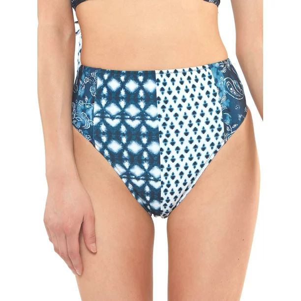 Jessica Simpson Women's Contemporary Batik Babe High Waisted Bottom w/ Panels Swimsuit | Walmart (US)