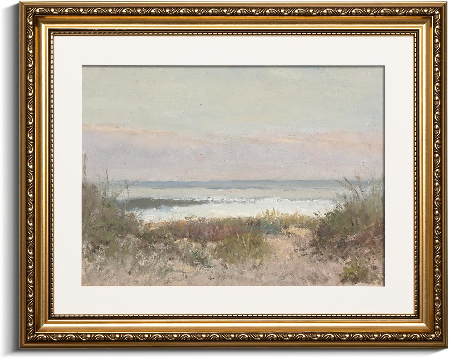 VIYYIEA Gold Framed Canvas Wall Art Decor Room Decor, Classical Coastal Scenery Bathroom Pictures... | Amazon (US)