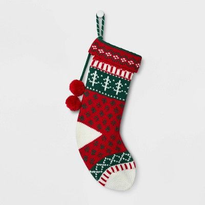 Fair Isle Pattern Christmas Stocking Red - Wondershop™ | Target