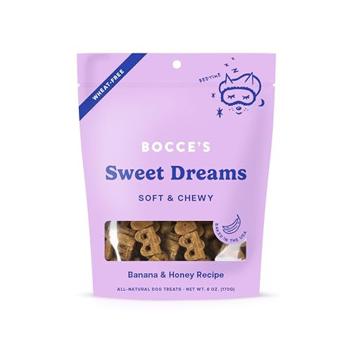 Bocce's Bakery Dailies Sweet Dreams Dog Treats for Bedtime Support, Wheat-Free Dog Treats, Made with Real Ingredients, Baked in The USA, All-Natural Soft & Chewy, Banana & Honey, 6 oz | Amazon (US)